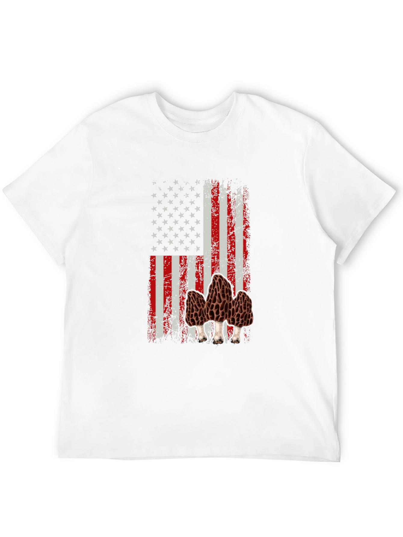 American Flag Morel Mushroom Graphic T-Shirt