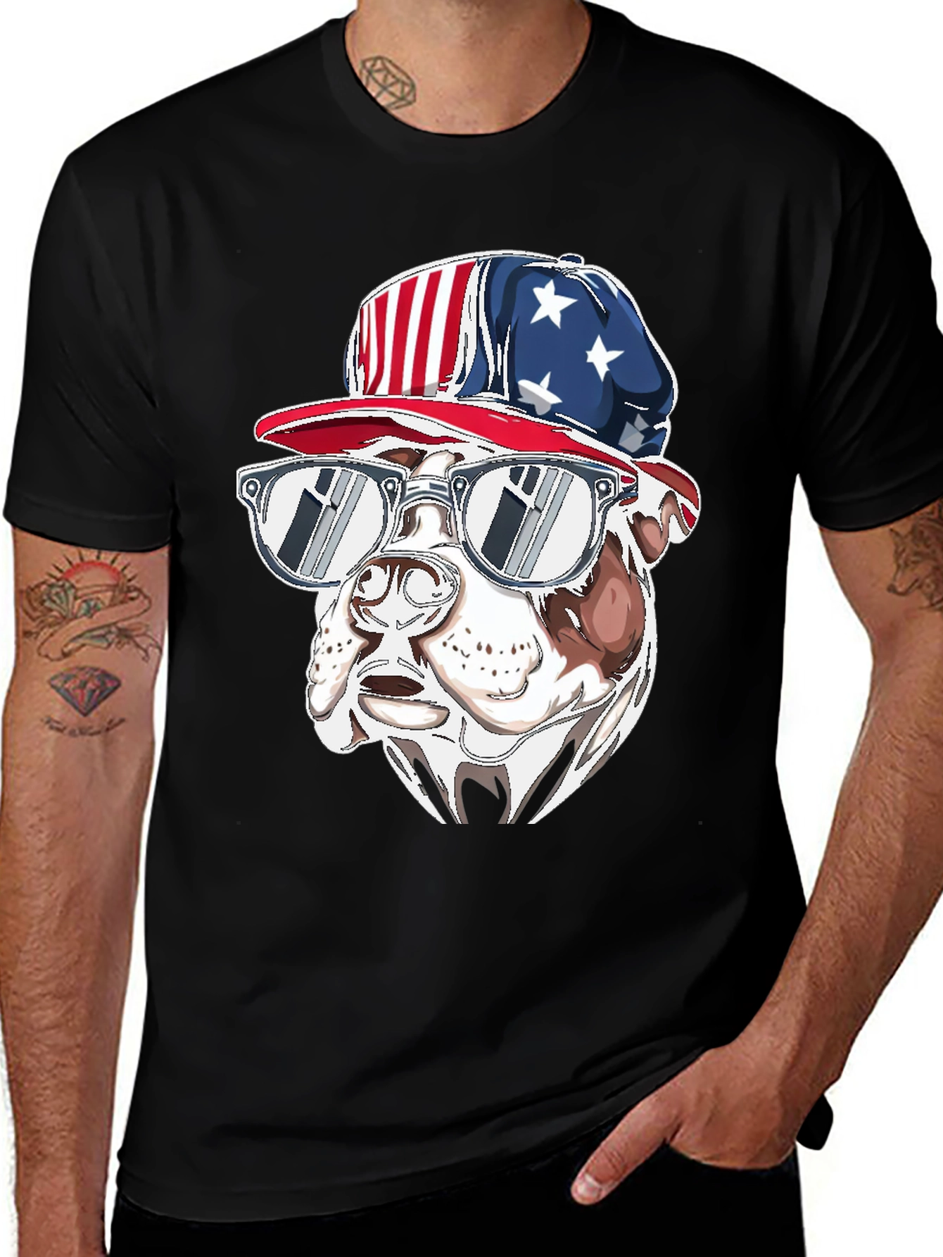 Patriotic Bulldog T-Shirt - USA Pride