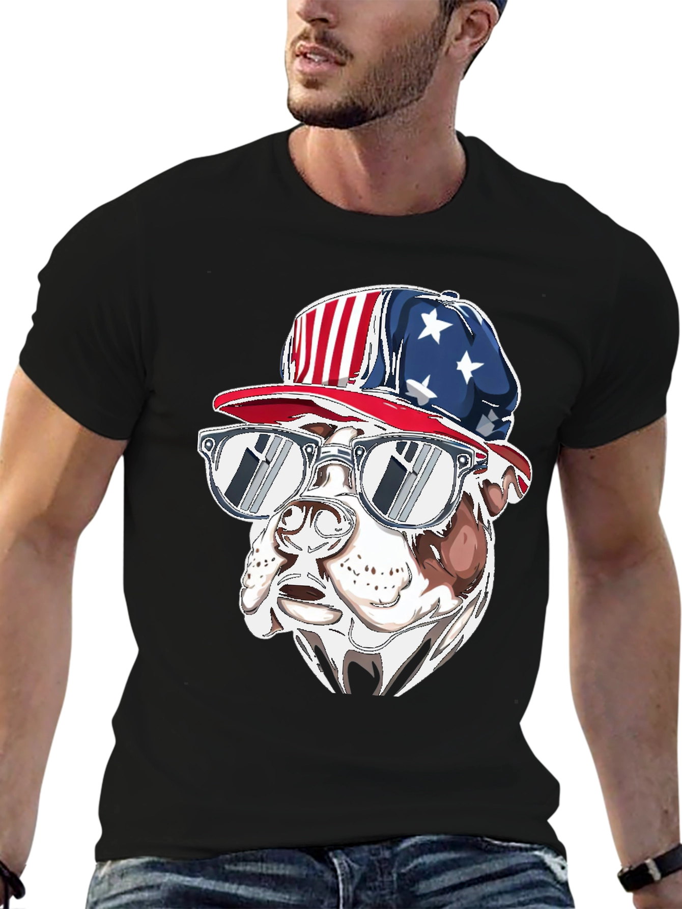 Patriotic Bulldog T-Shirt - USA Pride
