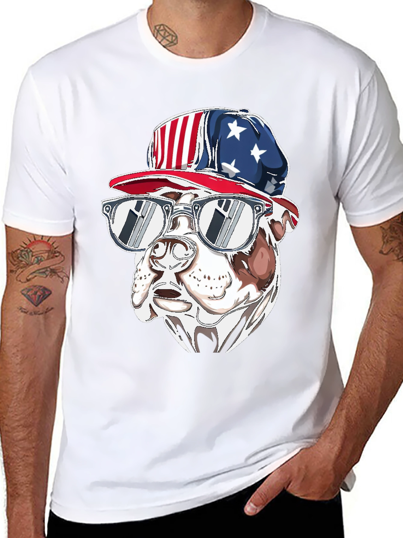 Patriotic Bulldog T-Shirt - USA Pride
