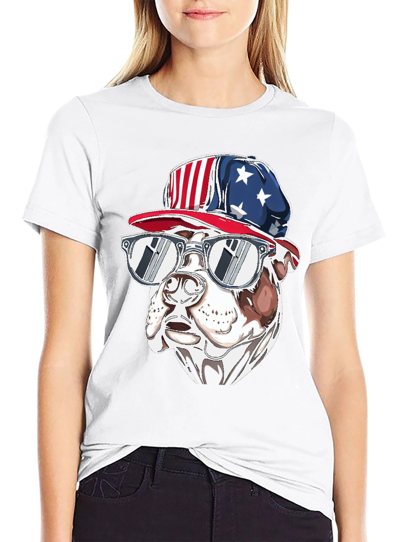Patriotic Bulldog T-Shirt - USA Pride