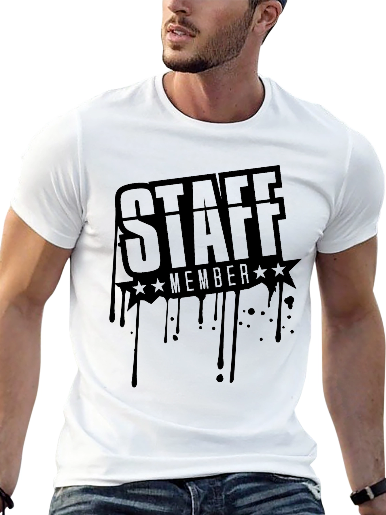 Staff Member Black Graphic T-Shirt