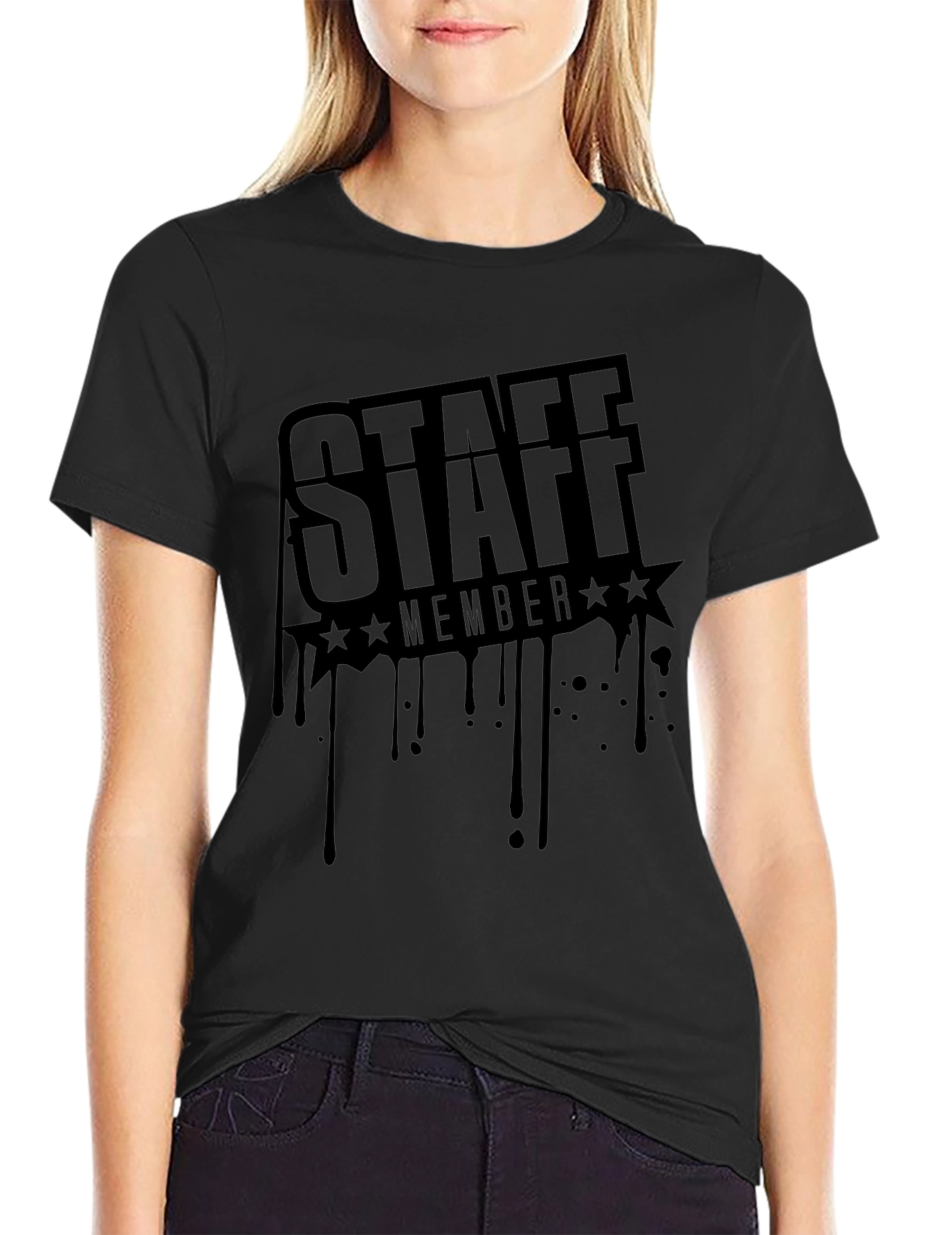 Staff Member Black Graphic T-Shirt