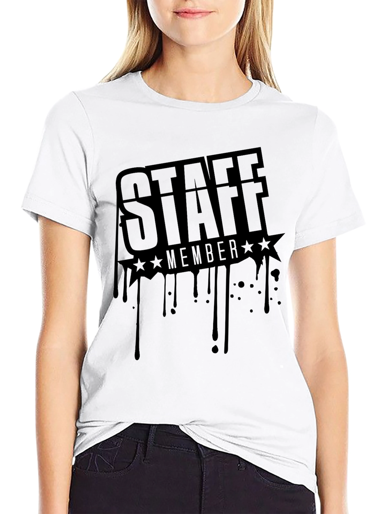 Staff Member Black Graphic T-Shirt