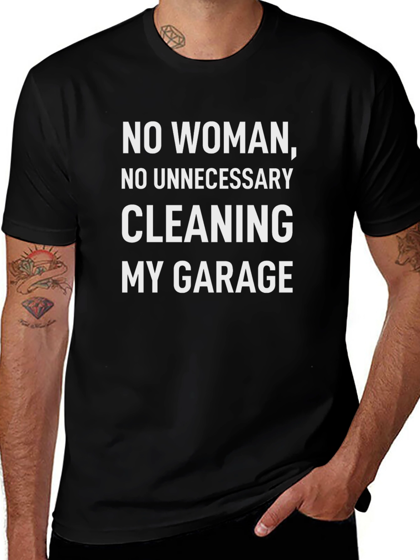 Funny Garage T-Shirt: No Woman No Cleaning