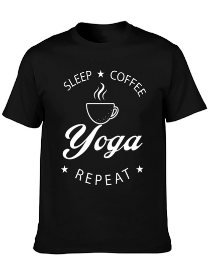 Yoga Coffee Sleep Repeat Graphic T-Shirt