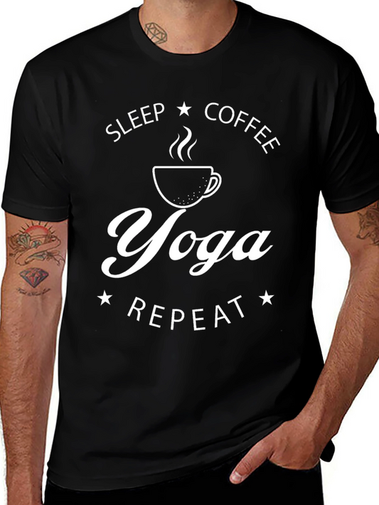 Yoga Coffee Sleep Repeat Graphic T-Shirt