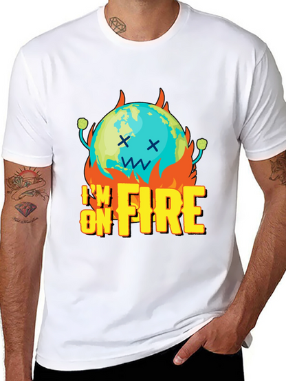 Im On Fire Graphic Print Black T-Shirt