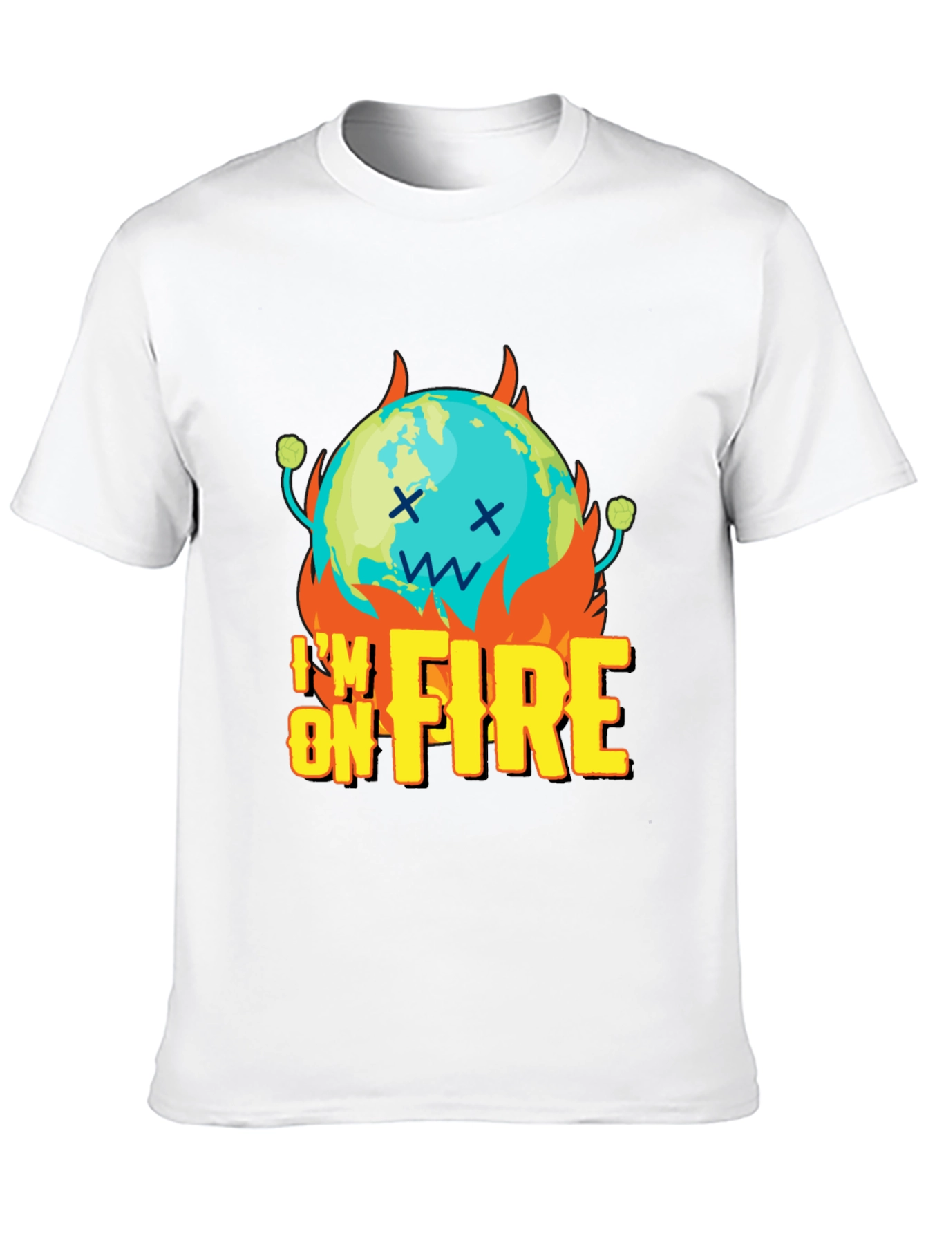 Im On Fire Graphic Print Black T-Shirt