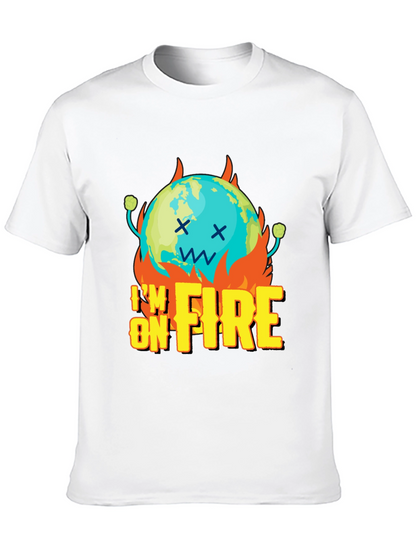 Im On Fire Graphic Print Black T-Shirt