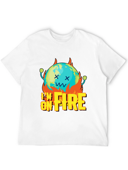 Im On Fire Graphic Print Black T-Shirt