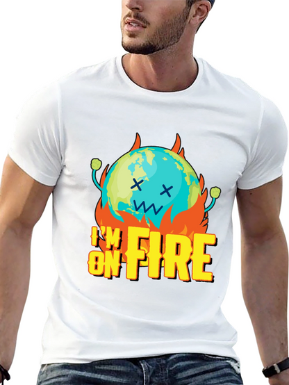 Im On Fire Graphic Print Black T-Shirt