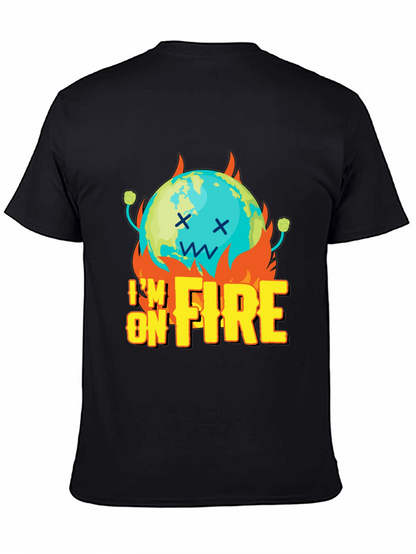 Im On Fire Graphic Print Black T-Shirt