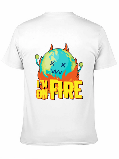 Im On Fire Graphic Print Black T-Shirt