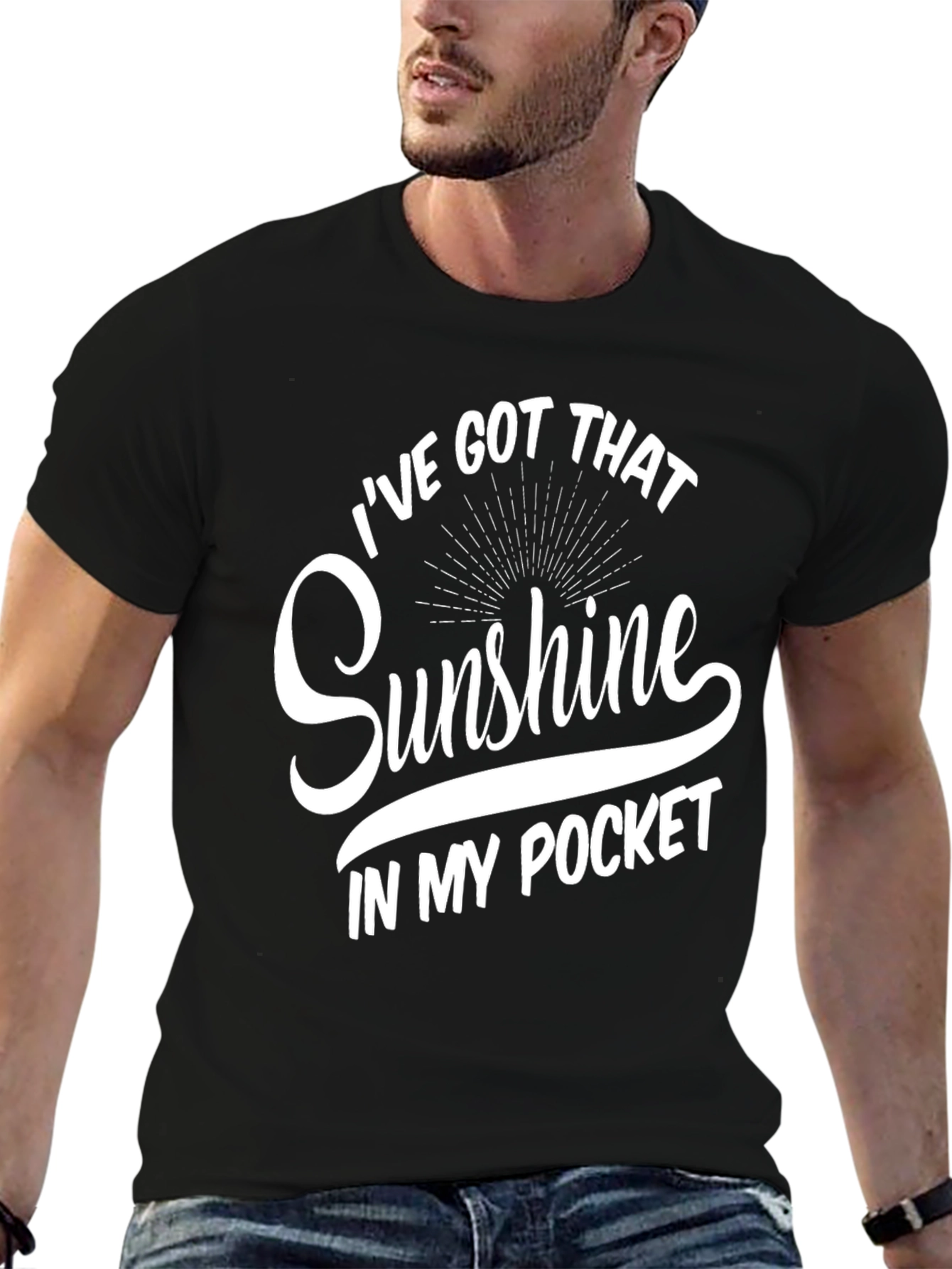 Sunshine Pocket T-Shirt - Mens Black Graphic Tee