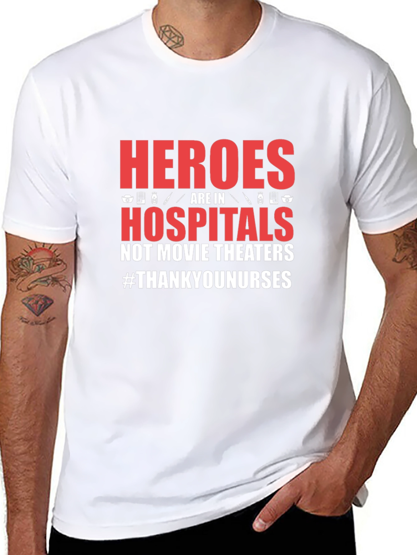 Heroes in Hospitals Graphic Tee - Thank You Nurses