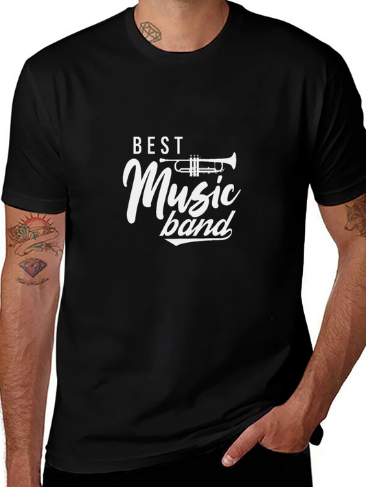 Best Music Band Trumpet Graphic Black T-Shirt