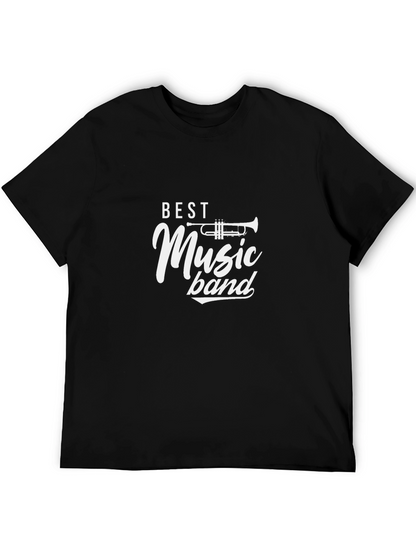 Best Music Band Trumpet Graphic Black T-Shirt