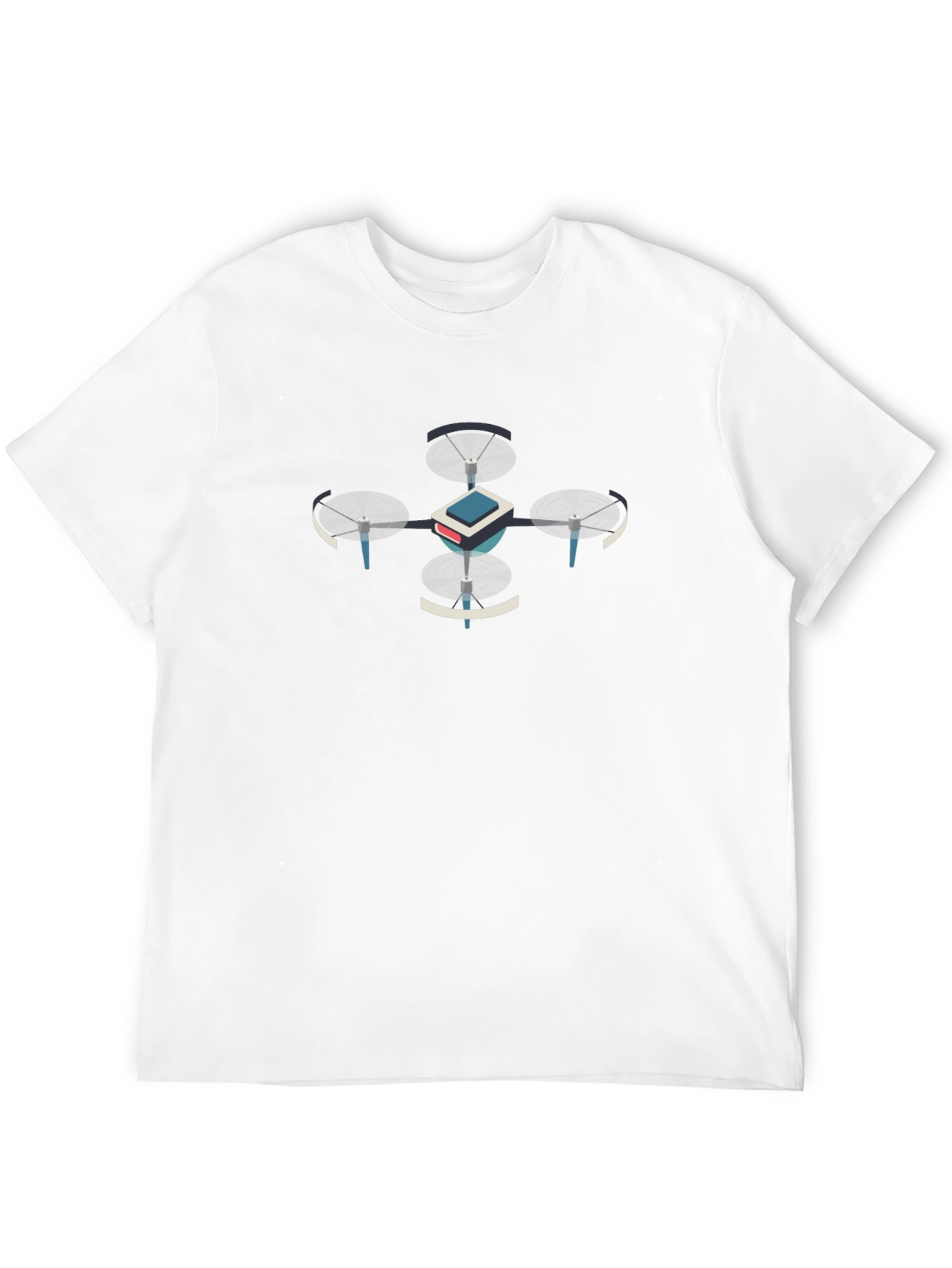 Drone Graphic Tee - Black Cotton T-Shirt
