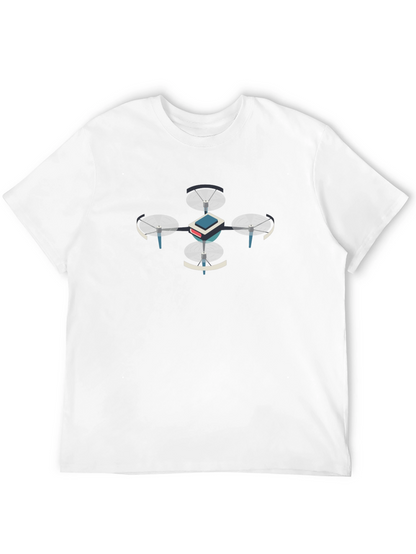Drone Graphic Tee - Black Cotton T-Shirt