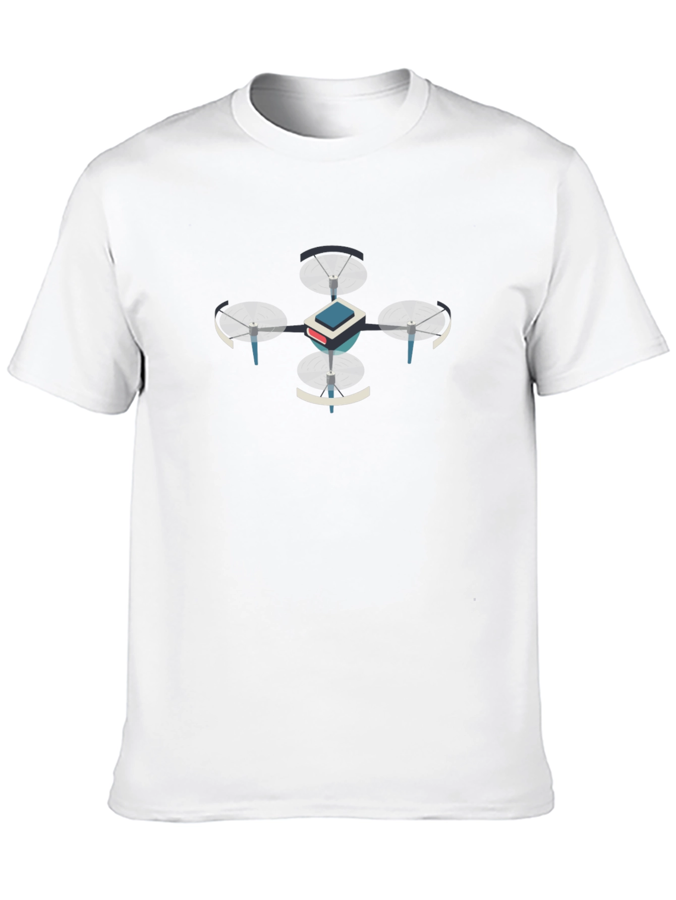 Drone Graphic Tee - Black Cotton T-Shirt