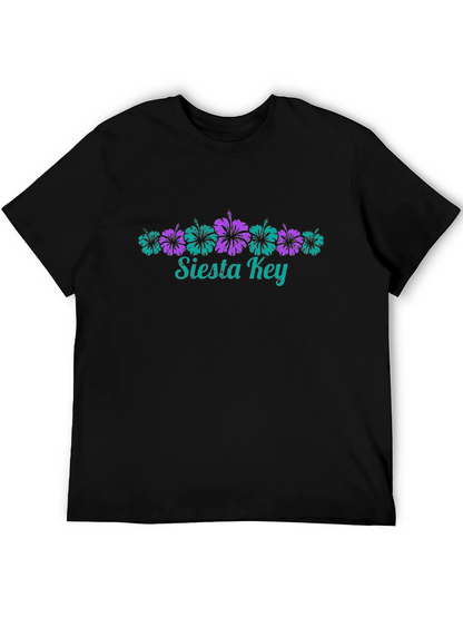 Siesta Key Floral Black Graphic Tee