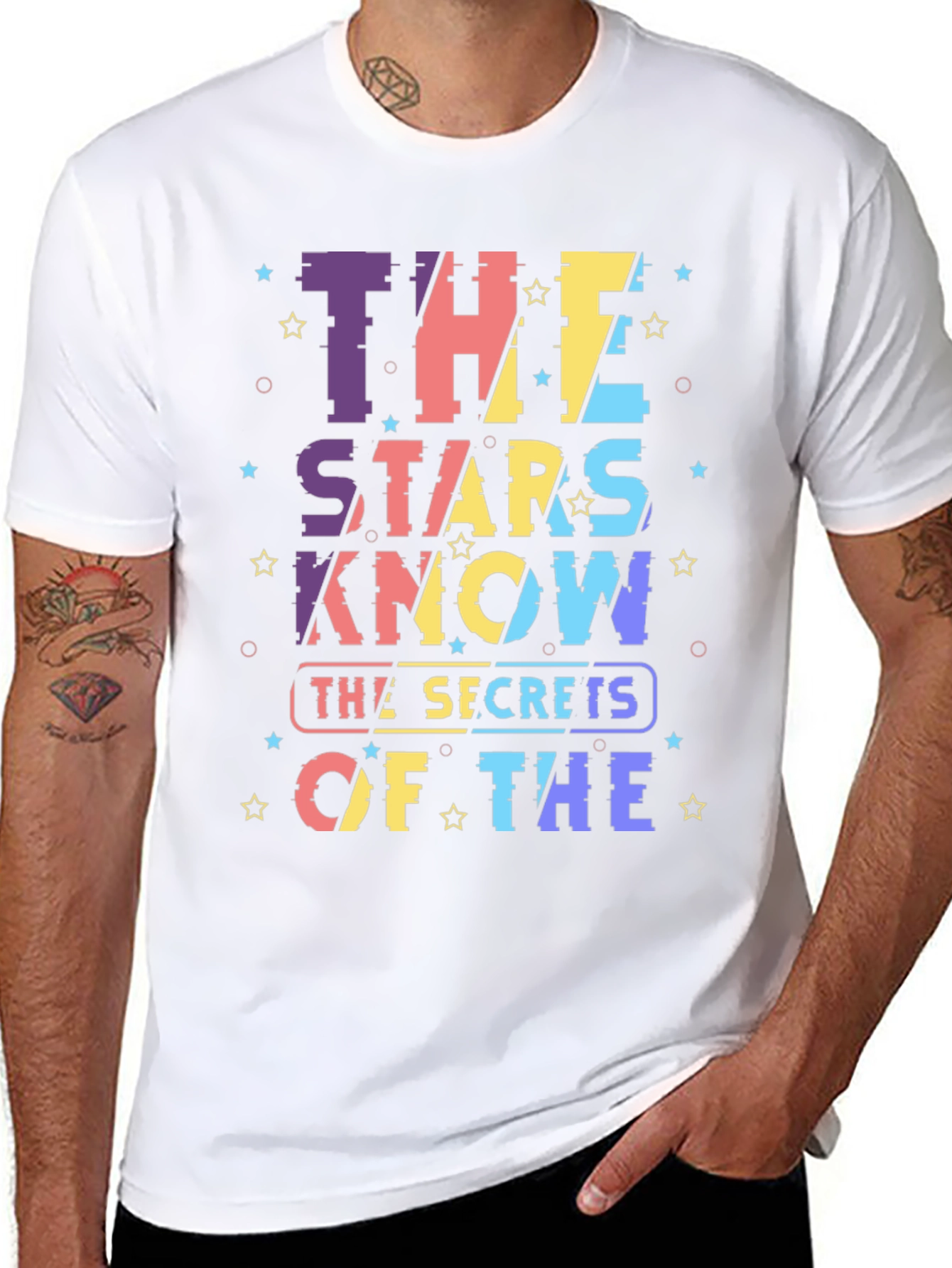 Stars Know Secrets Graphic T-Shirt - Black