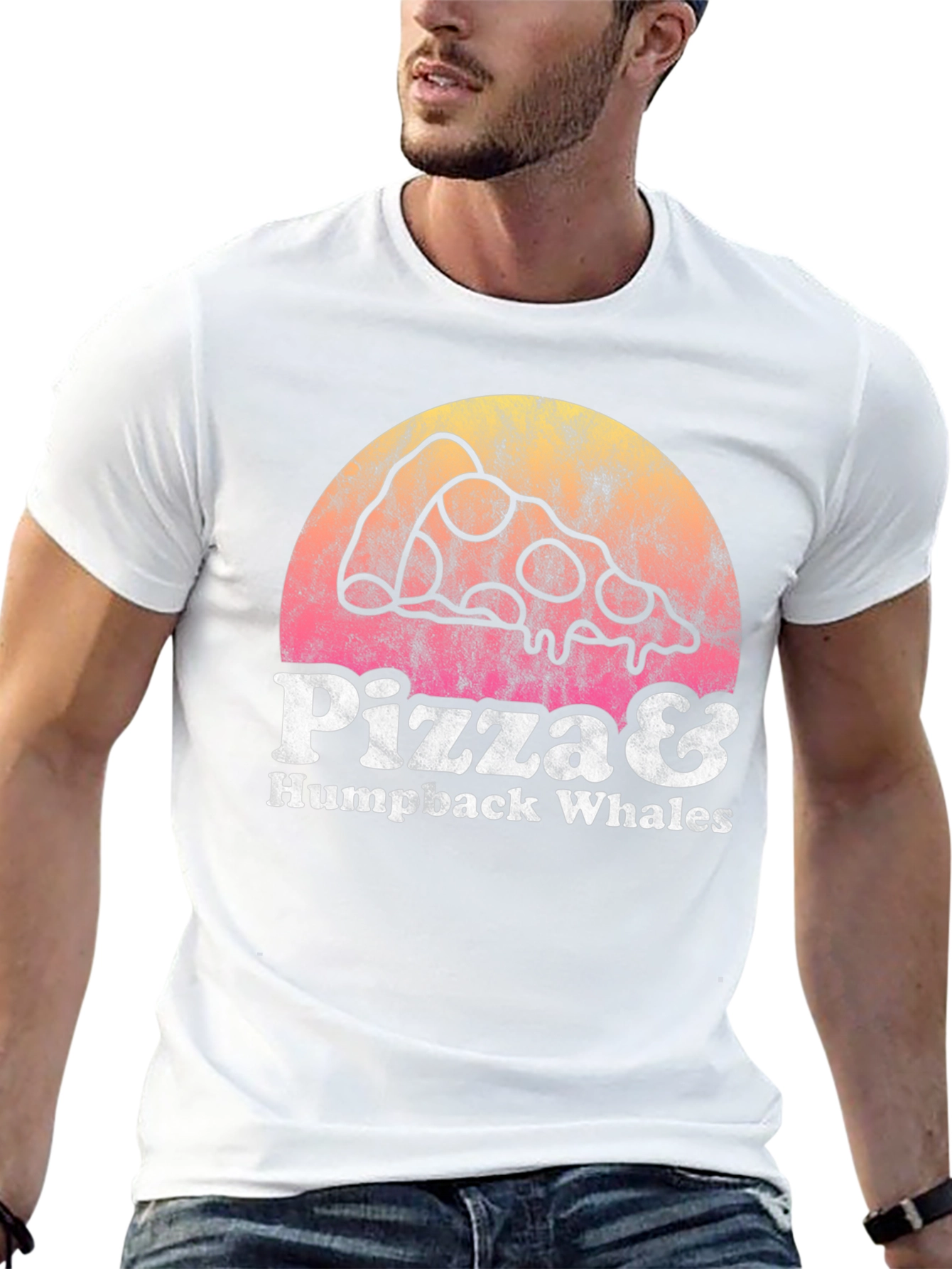 Pizza & Humpback Whales Graphic Tee