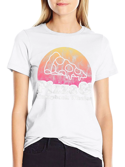 Pizza & Humpback Whales Graphic Tee