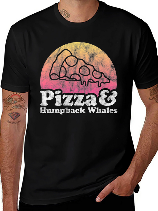 Pizza & Humpback Whales Graphic Tee