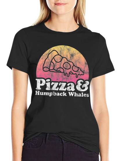 Pizza & Humpback Whales Graphic Tee