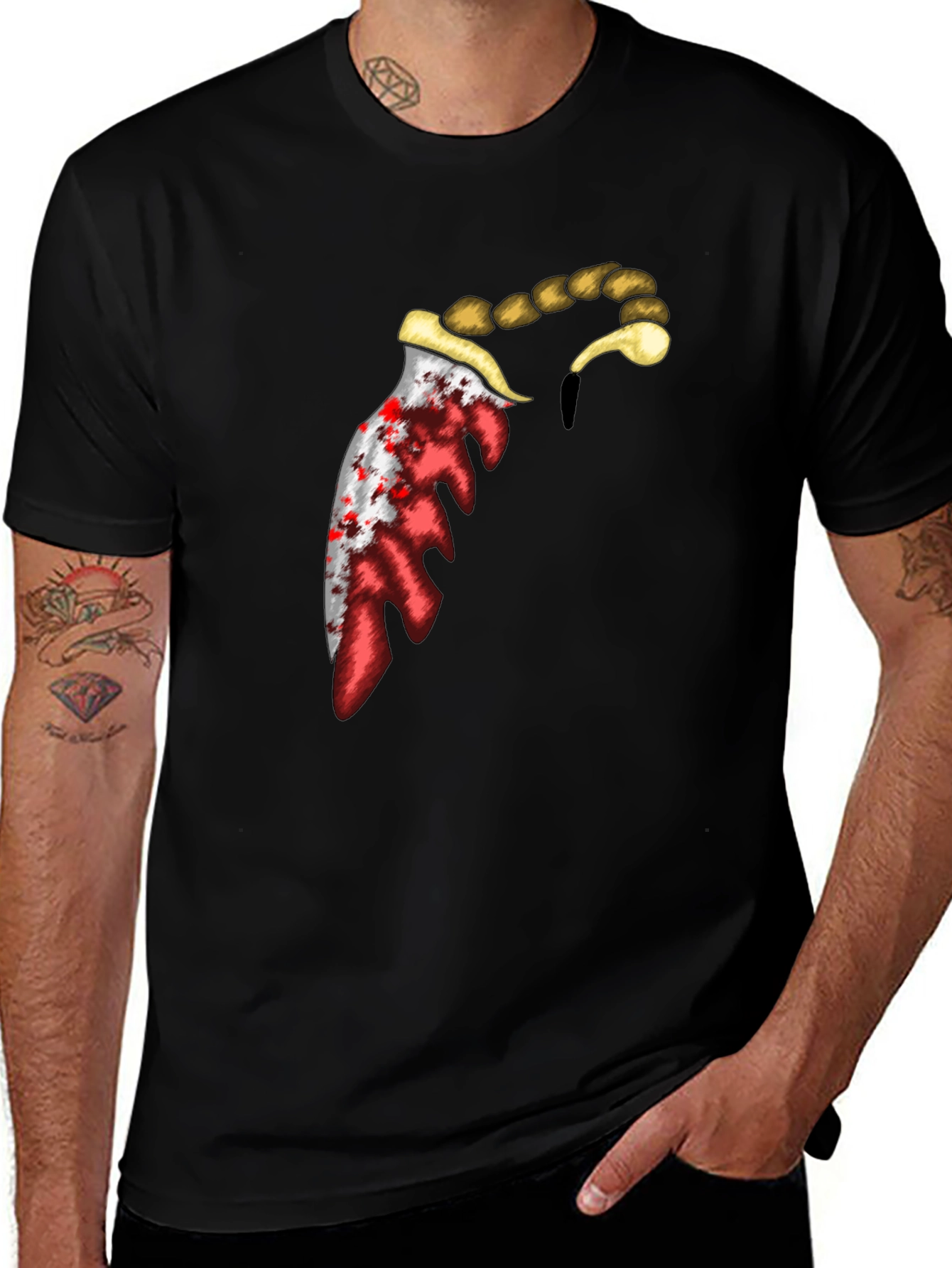 Bloody Knife Graphic Tee - Edgy Design T-Shirt