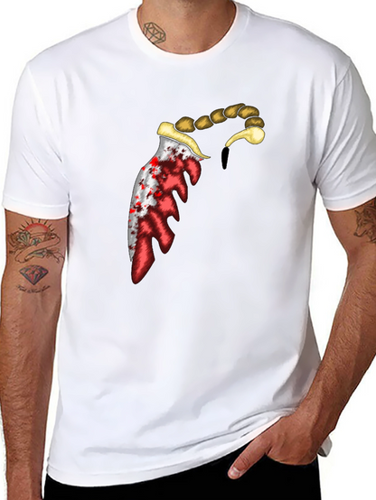 Bloody Knife Graphic Tee - Edgy Design T-Shirt