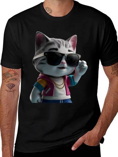 Cool Cat in Shades Graphic T-Shirt