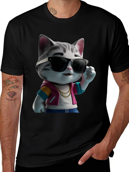 Cool Cat in Shades Graphic T-Shirt
