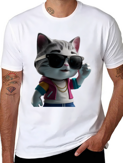 Cool Cat in Shades Graphic T-Shirt