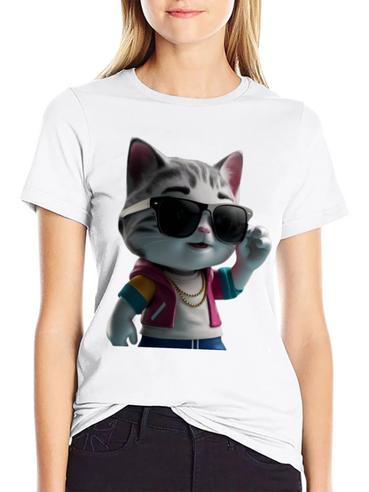 Cool Cat in Shades Graphic T-Shirt