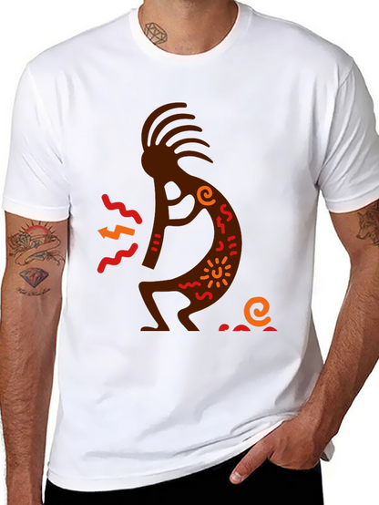 Kokopelli Graphic Tee - Black Cotton T-Shirt