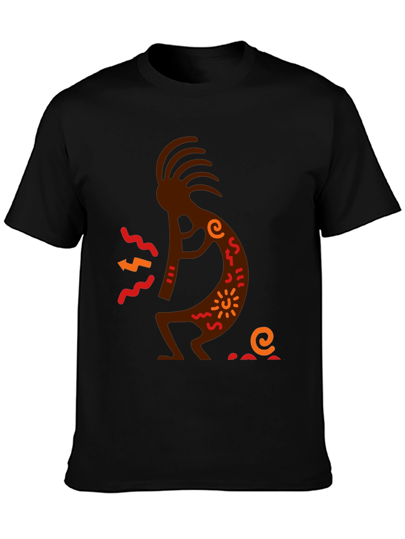 Kokopelli Graphic Tee - Black Cotton T-Shirt