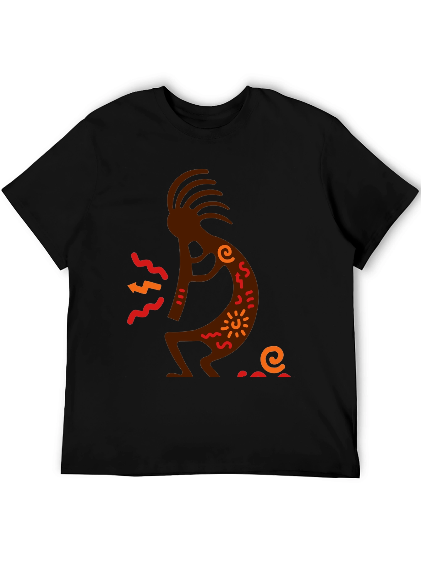 Kokopelli Graphic Tee - Black Cotton T-Shirt