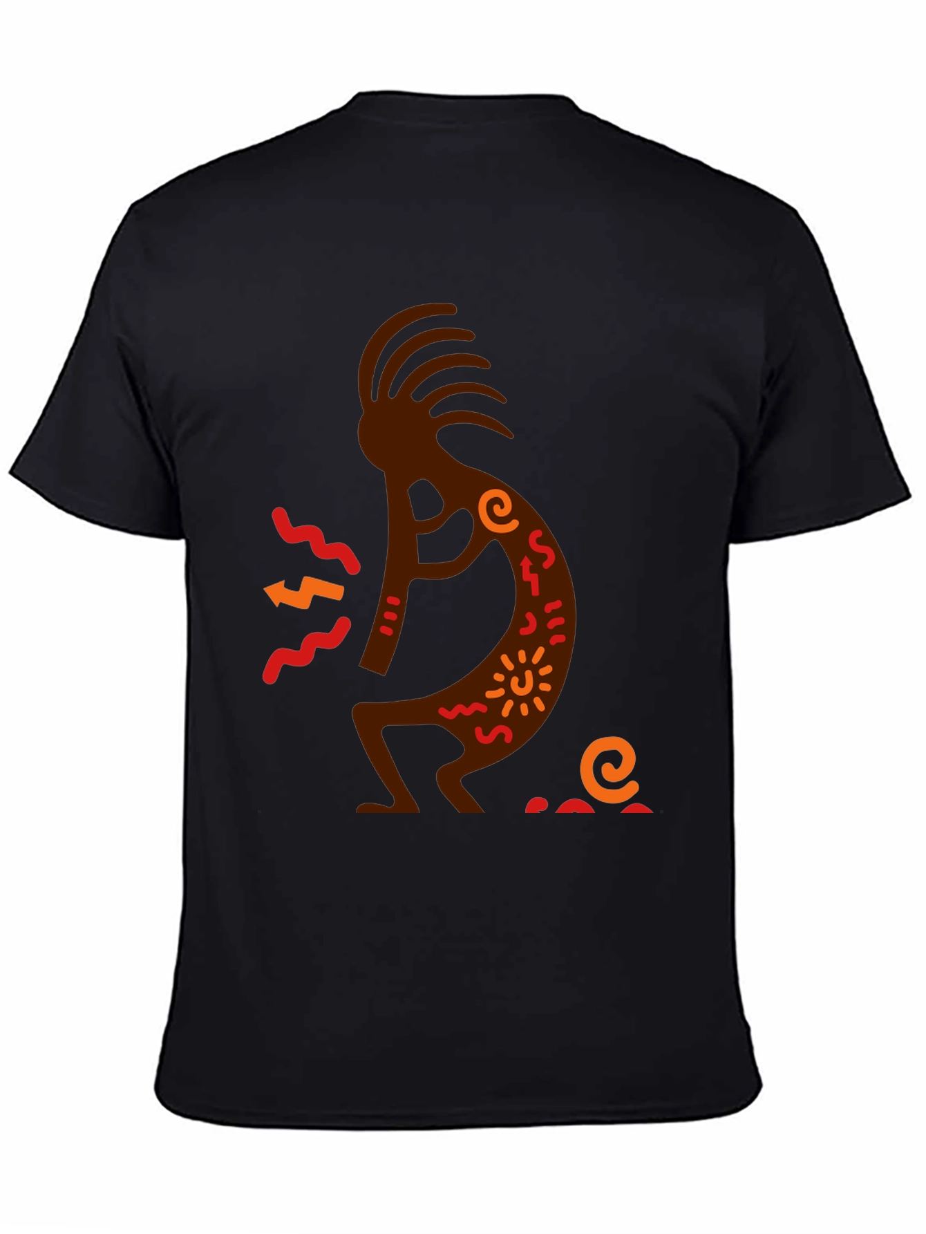 Kokopelli Graphic Tee - Black Cotton T-Shirt