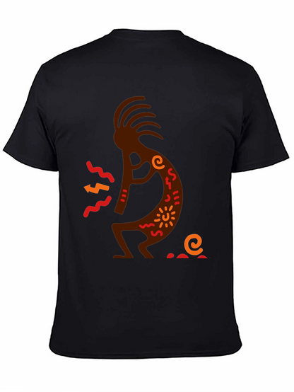 Kokopelli Graphic Tee - Black Cotton T-Shirt