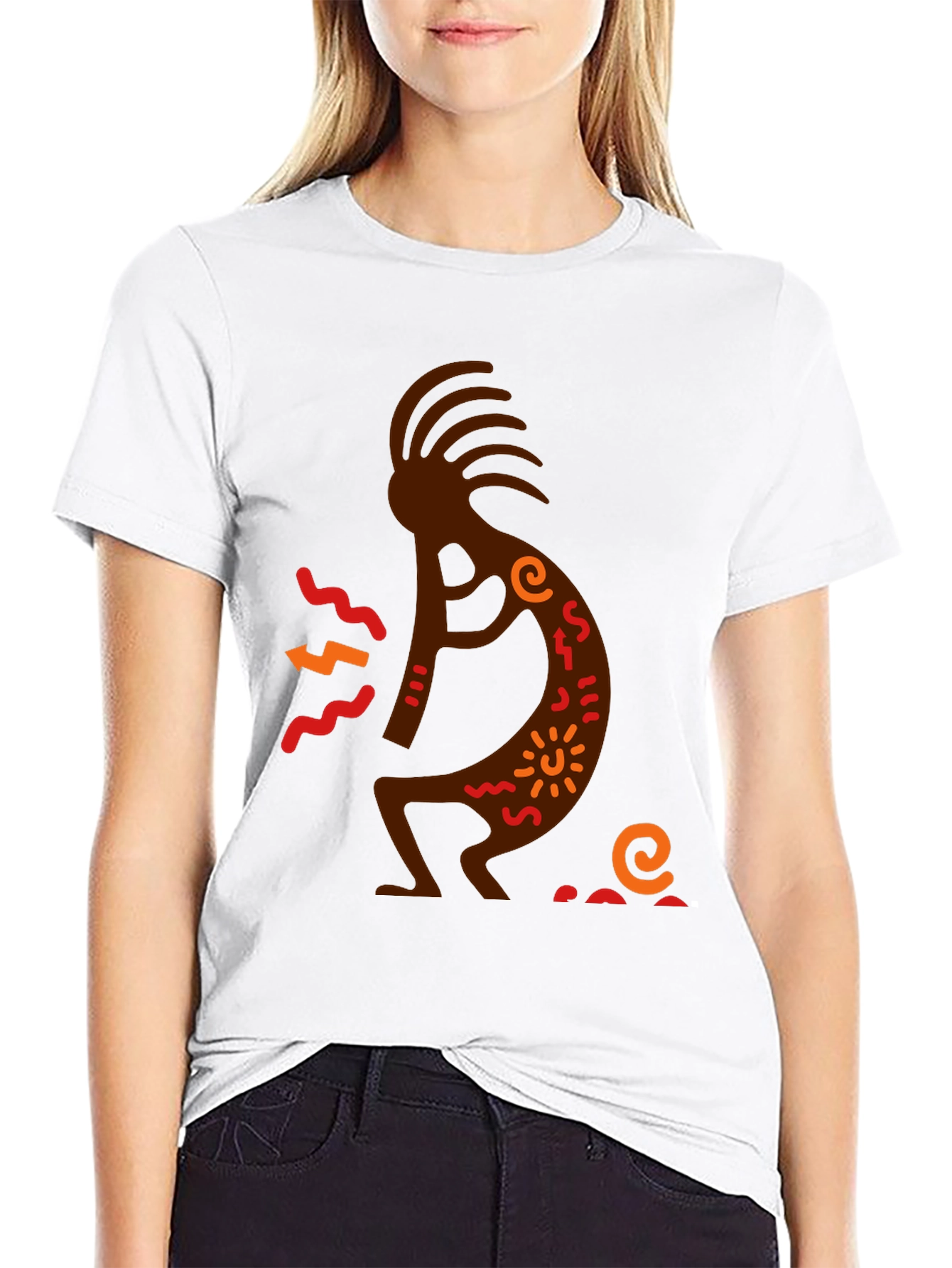 Kokopelli Graphic Tee - Black Cotton T-Shirt