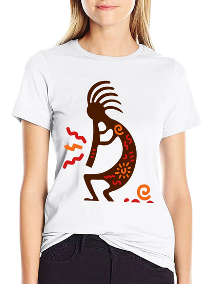 Kokopelli Graphic Tee - Black Cotton T-Shirt