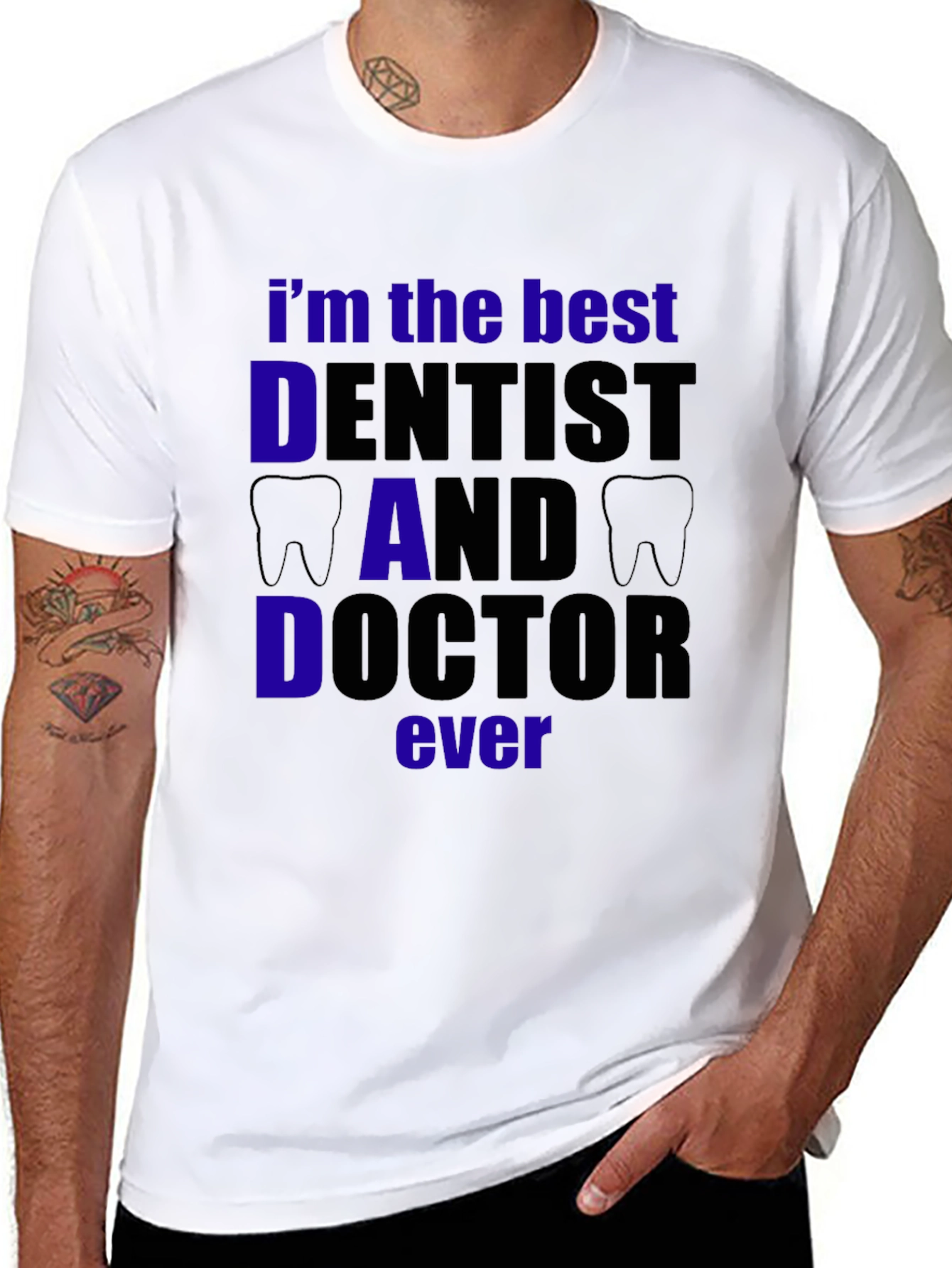 Best Dentist Dad Doctor T-Shirt - Black