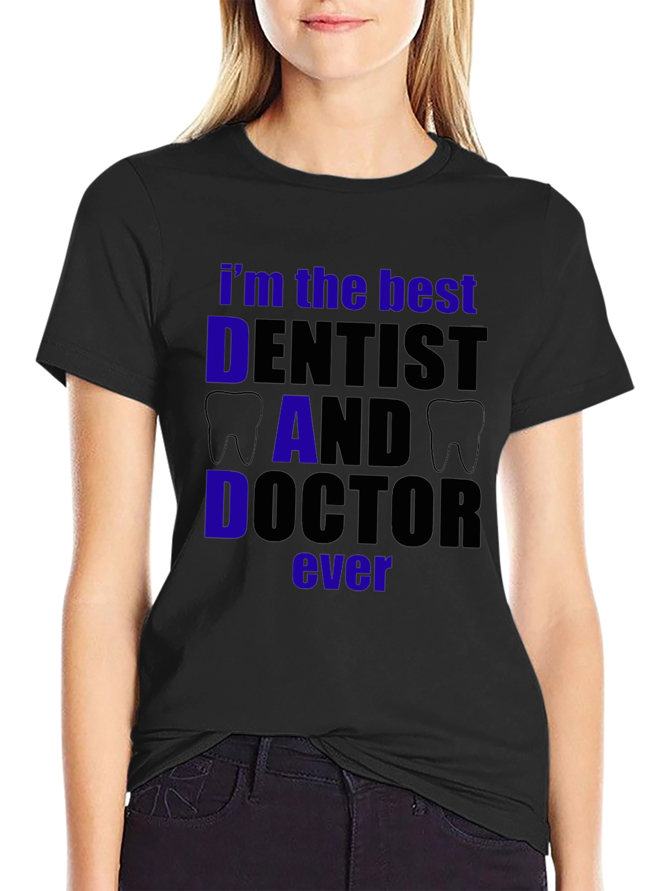 Best Dentist Dad Doctor T-Shirt - Black