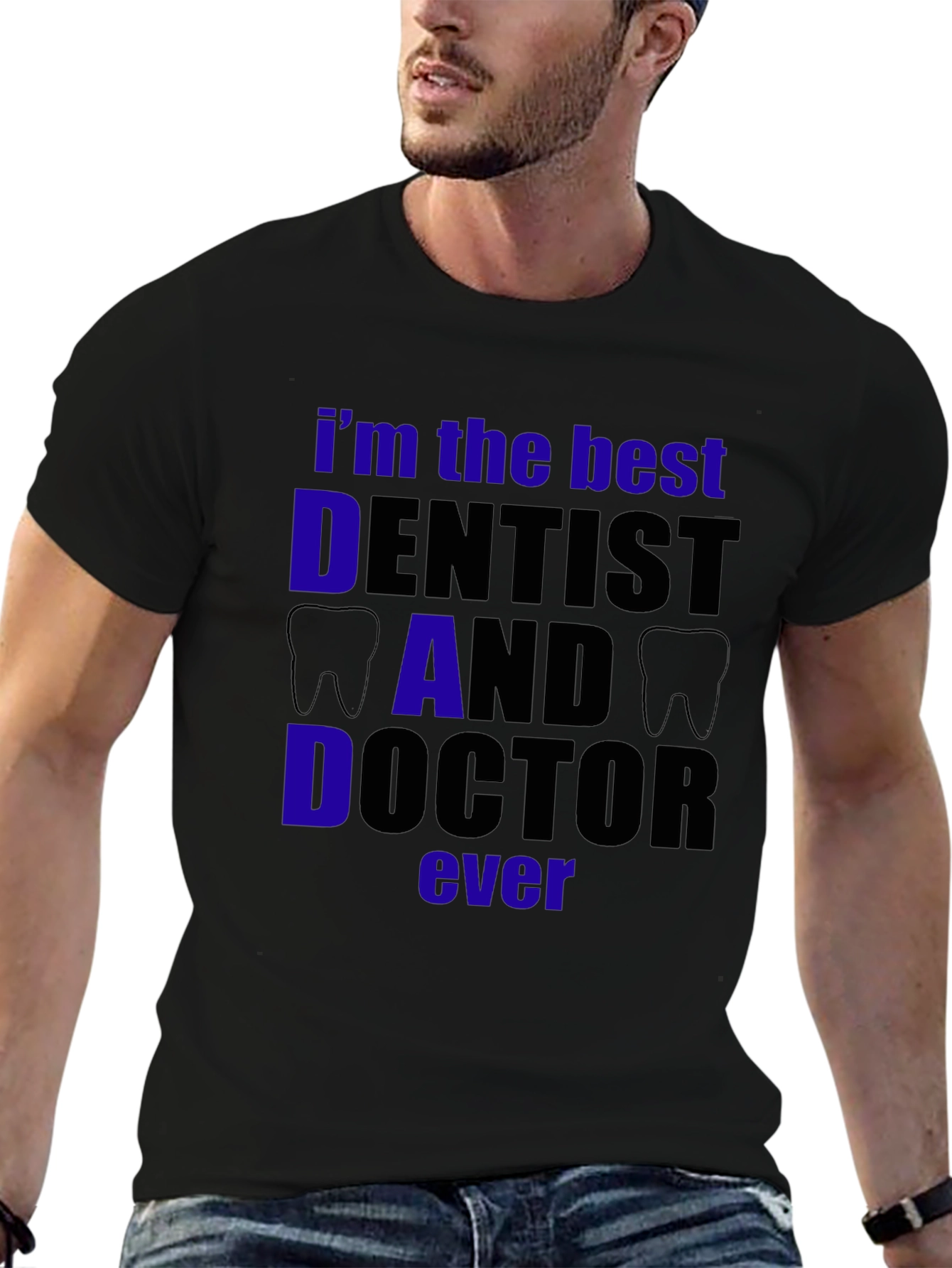 Best Dentist Dad Doctor T-Shirt - Black