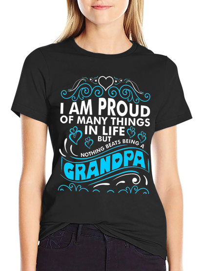 Proud Grandpa T-Shirt - Black Cotton Blend