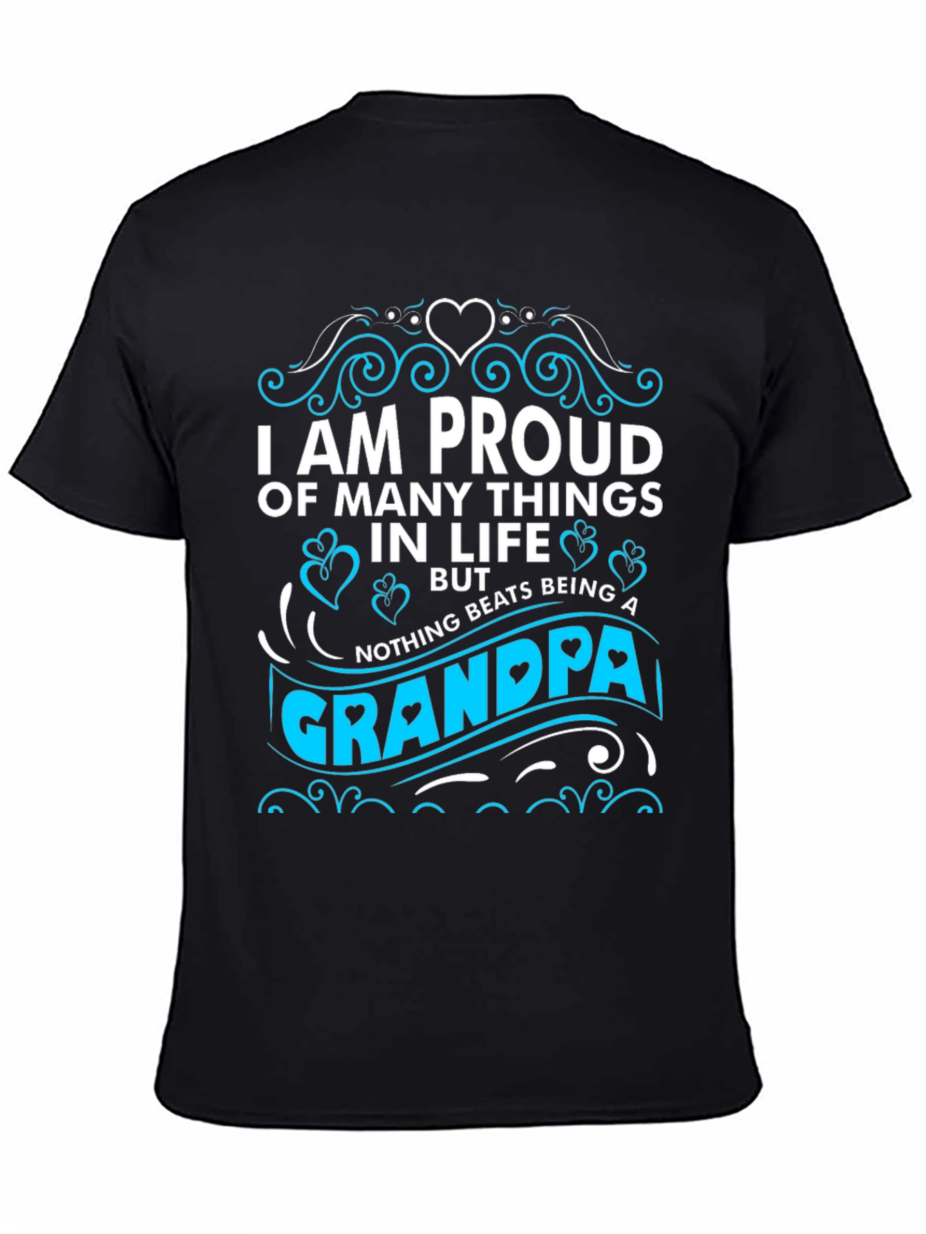 Proud Grandpa T-Shirt - Black Cotton Blend