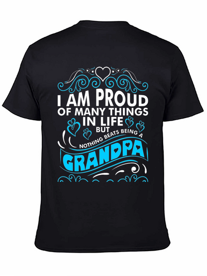 Proud Grandpa T-Shirt - Black Cotton Blend